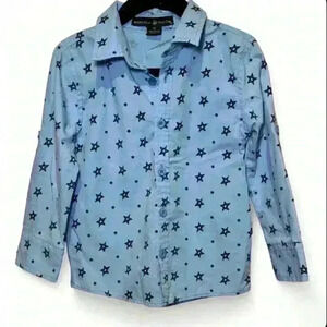 ⭐️ Beverly Hills Polo Club- sky blue w Stars button down- Boys 3T⭐️